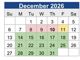 District School Academic Calendar for Bloomington High for December 2026