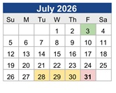 District School Academic Calendar for Bloomington High for July 2026