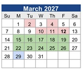 District School Academic Calendar for Bloomington High for March 2027