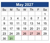 District School Academic Calendar for Bloomington High for May 2027