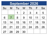 District School Academic Calendar for Bloomington High for September 2026