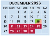 District School Academic Calendar for Africentric Elementary School for December 2026