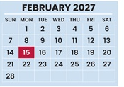 District School Academic Calendar for Africentric Elementary School for February 2027