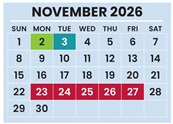 District School Academic Calendar for Africentric Elementary School for November 2026