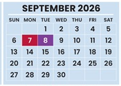 District School Academic Calendar for Africentric Elementary School for September 2026