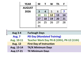 District School Academic Calendar for El Camino High (CONT.) for August 2026