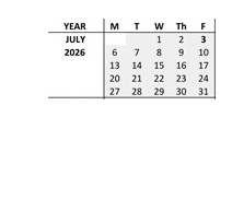 District School Academic Calendar for El Camino High (CONT.) for July 2026