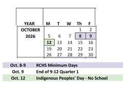 District School Academic Calendar for El Camino High (CONT.) for October 2026