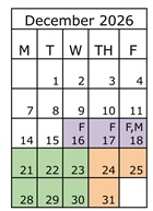 District School Academic Calendar for Cypress Elementary for December 2026