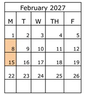 District School Academic Calendar for Cypress Elementary for February 2027