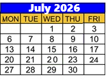 District School Academic Calendar for Eden Park School for July 2026