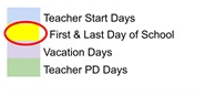 District School Academic Calendar Legend for Eden Park School