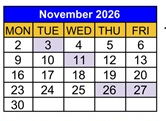 District School Academic Calendar for Eden Park School for November 2026