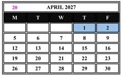 District School Academic Calendar for Culver City Independent Study for April 2027