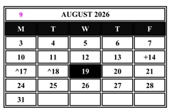 District School Academic Calendar for Culver City Independent Study for August 2026