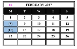 District School Academic Calendar for Culver City Independent Study for February 2027