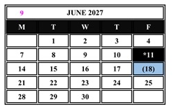 District School Academic Calendar for Culver City Independent Study for June 2027