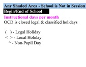 District School Academic Calendar Legend for Culver City Independent Study