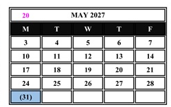 District School Academic Calendar for Culver City Independent Study for May 2027