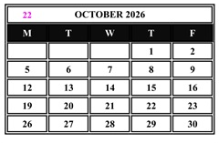 District School Academic Calendar for Culver City Independent Study for October 2026
