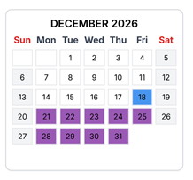 District School Academic Calendar for Armstrong Elementary for December 2026
