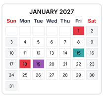 District School Academic Calendar for Armstrong Elementary for January 2027