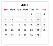 District School Academic Calendar for Armstrong Elementary for July 2026