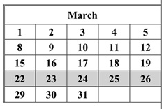 District School Academic Calendar for King (martin Luther) High (CONT.) for March 2027