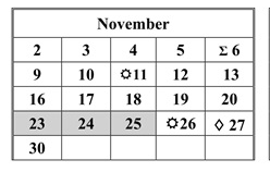 District School Academic Calendar for King (martin Luther) High (CONT.) for November 2026