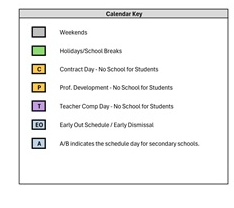 District School Academic Calendar Legend for Mt High Shoupp K-6