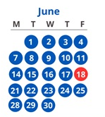 District School Academic Calendar for Horace Mann Montessori Elementary School for June 2027