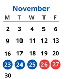 District School Academic Calendar for Horace Mann Montessori Elementary School for November 2026