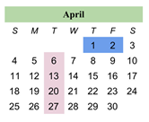 District School Academic Calendar for Iris Becker Elementary School for April 2027