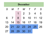 District School Academic Calendar for Iris Becker Elementary School for December 2026