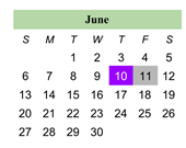 District School Academic Calendar for Iris Becker Elementary School for June 2027