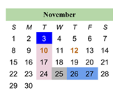 District School Academic Calendar for Iris Becker Elementary School for November 2026