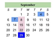 District School Academic Calendar for Iris Becker Elementary School for September 2026