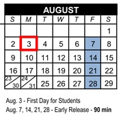 District School Academic Calendar for Paseo Hills Elementary for August 2026
