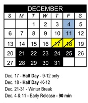 District School Academic Calendar for Paseo Hills Elementary for December 2026
