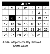 District School Academic Calendar for Paseo Hills Elementary for July 2026