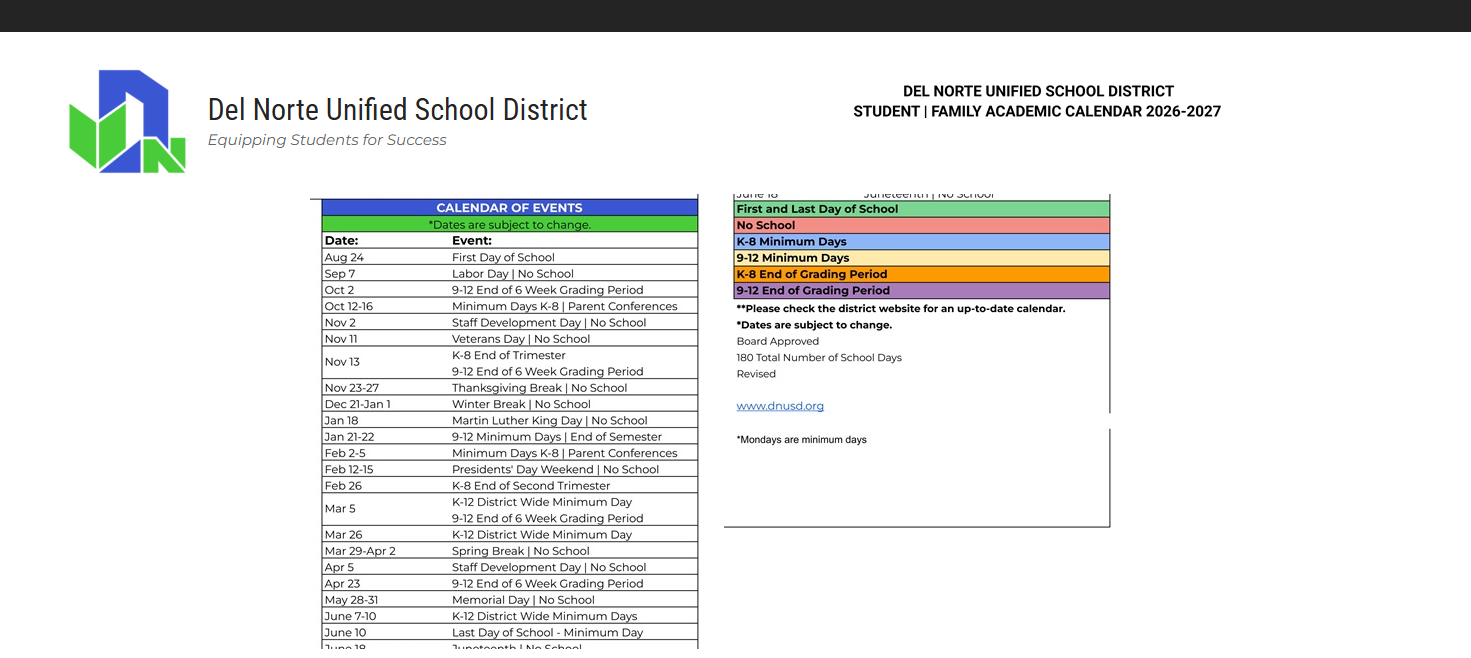 District School Academic Calendar Key for Margaret Keating Elementary