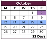 District School Academic Calendar for Margaret Keating Elementary for October 2026