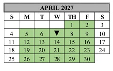 District School Academic Calendar for Del Vista Elementary for April 2027