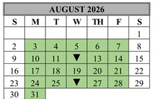 District School Academic Calendar for Del Vista Elementary for August 2026