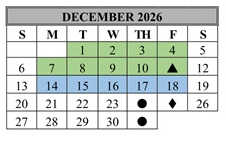 District School Academic Calendar for Del Vista Elementary for December 2026