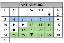 District School Academic Calendar for Del Vista Elementary for January 2027