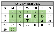 District School Academic Calendar for Del Vista Elementary for November 2026