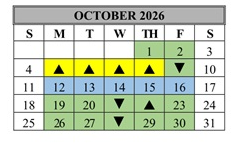 District School Academic Calendar for Del Vista Elementary for October 2026