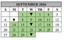District School Academic Calendar for Del Vista Elementary for September 2026