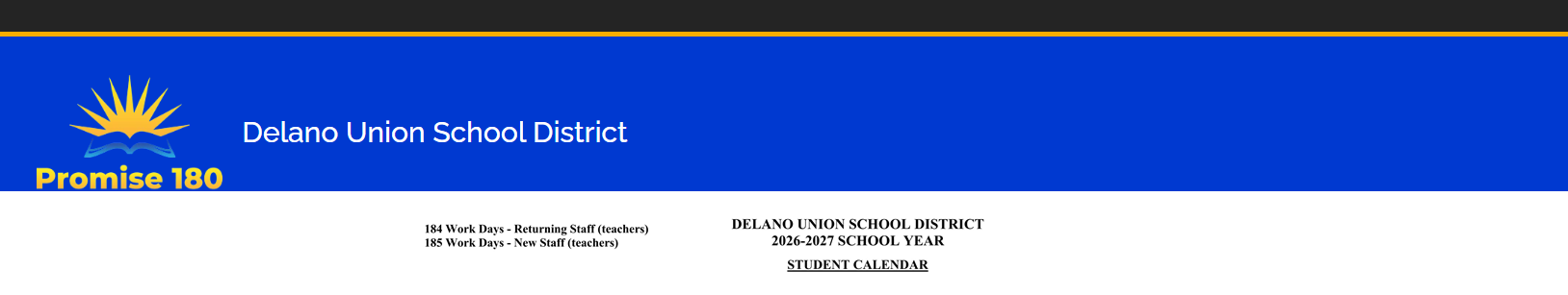 District School Academic Calendar for Del Vista Elementary